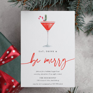 Helgdag Cocktail Ät dryck och vara Merry Party Inbjudningar