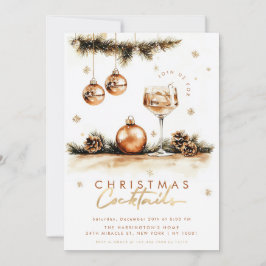 Helgdag Cocktail Elegant Boho jul Party Inbjudningar