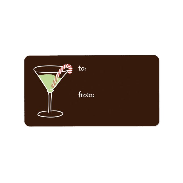 Helgdag Cocktail Gift-Märkre Adressetikett (Framsidan)