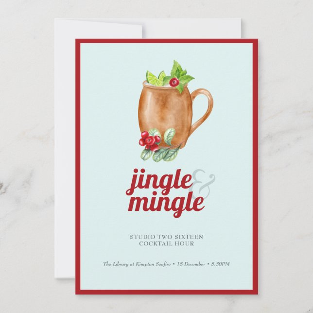 Helgdag Cocktail Jingle & Mingle Party Inbjudningar (Framsida)