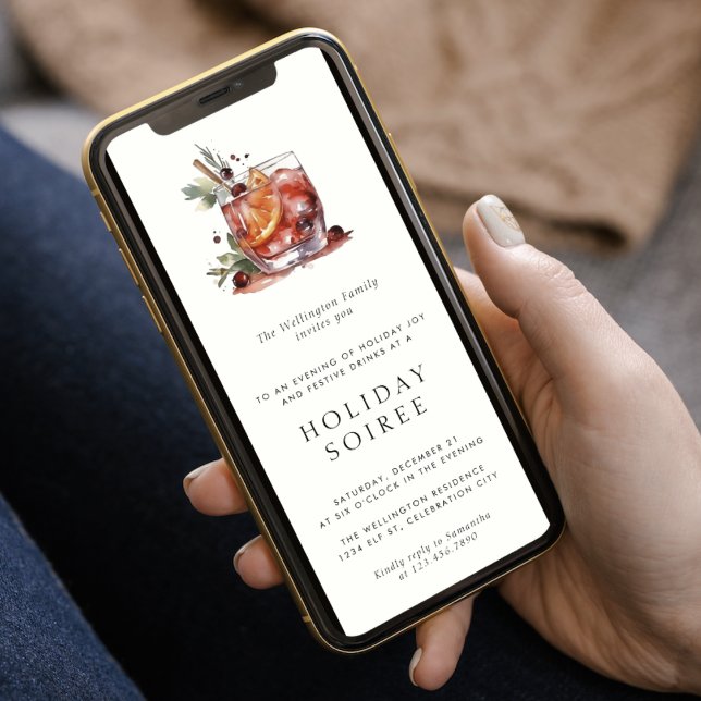 Helgdag Cocktail Modern Festive jul Party Inbjudningar (Skapare uppladdad)