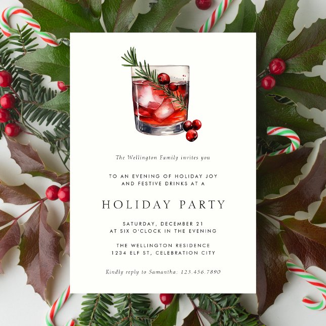 Helgdag Cocktail Modern Festive jul Party Inbjudningar (Skapare uppladdad)