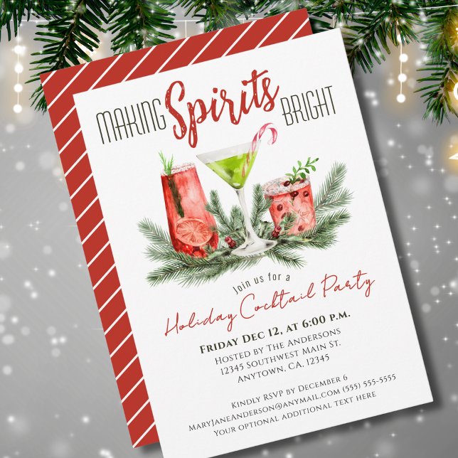 Helgdag Cocktail Party Skapar Spirits Bright Inbjudningar (Skapare uppladdad)