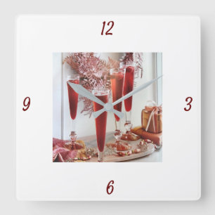 ’HELGDAG COCKTAILS’ CHRISTMAS CLOCK FYRKANTIG KLOCKA