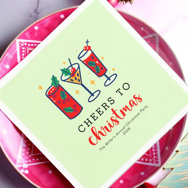 Helgdag Cocktails Festive Cheer jul Party Pappersservett (Skapare uppladdad)