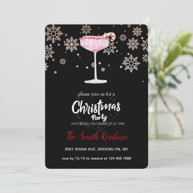 Helgdag Cocktails Festive Drinks Cute Inbjudningar (Stående Fram)