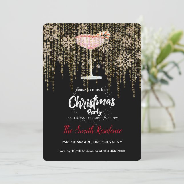 Helgdag Cocktails Festive Drinks Cute Inbjudningar (Stående Fram)