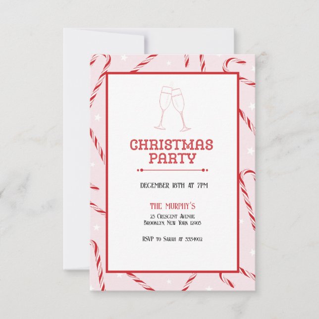 Helgdag Cocktails Festive Drinks jul Party Inbjudningar (Framsida)