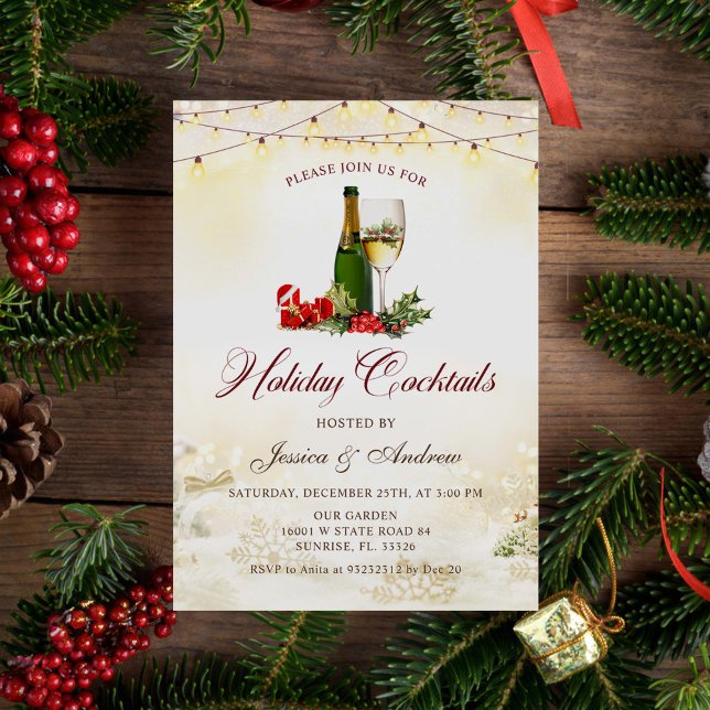 Helgdag Cocktails Modern Festive jul Party Inbjudningar (Skapare uppladdad)