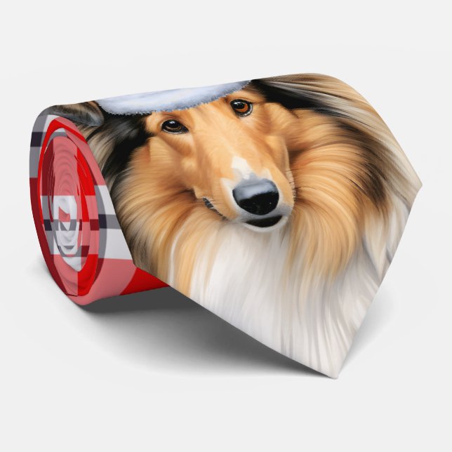 Helgdag Collie Hund Red and White Play-jul Slips (Rullad)