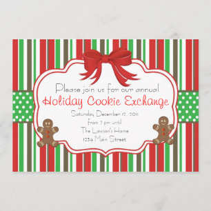 Helgdag Cookie Exchange Ginger Bread Manar Inbjudningar