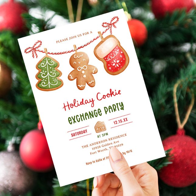 Helgdag Cookie Exchange Party Inbjudningar (Skapare uppladdad)