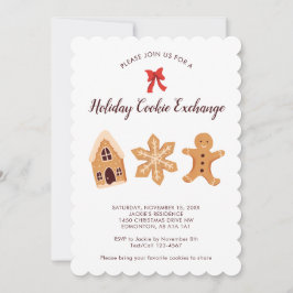 Helgdag Cookie Exchange Party julklute Inbjudningar