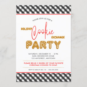 Helgdag Cookie Exchange Party-julpapp Inbjudningar