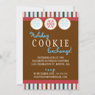 Helgdag Cookie Exchange Sugar Cookie-inbjudan Inbjudningar