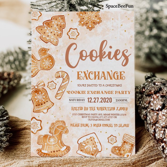Helgdag cookie-inbjudan till julcookie inbjudningar (Christmas cookie exchange invitation Holiday cookie exchange party Personalize Cookie swap Christmas)