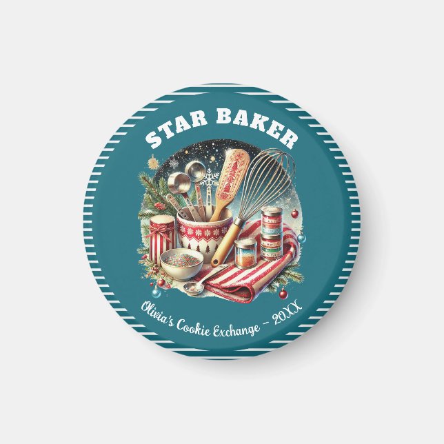 Helgdag Cookie Star Baker-pris Magnet (Framsidan)