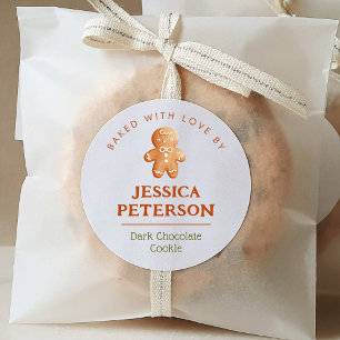 Helgdag Cookie Swap Baking Gingerbröd Runt Klistermärke