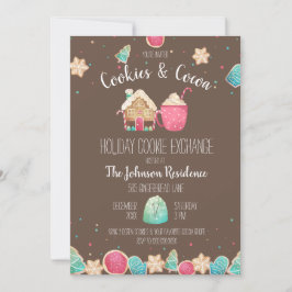 Helgdag Cookie Swap Cookies & Cocoa Chocolate Inbjudningar