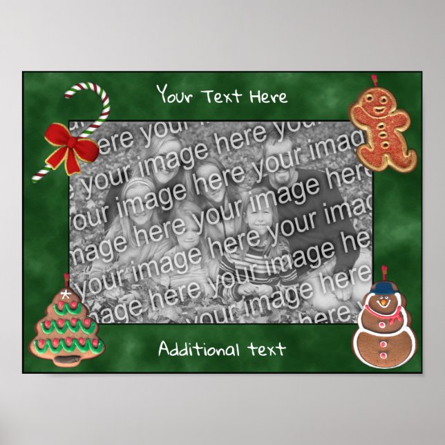 Helgdag Cookies Candy cane Skapar ditt eget foto Poster (Framsidan)