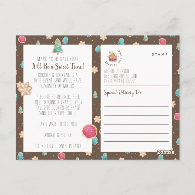 Helgdag Cookies & Cocktails budget Party Inbjudan (Baksida)