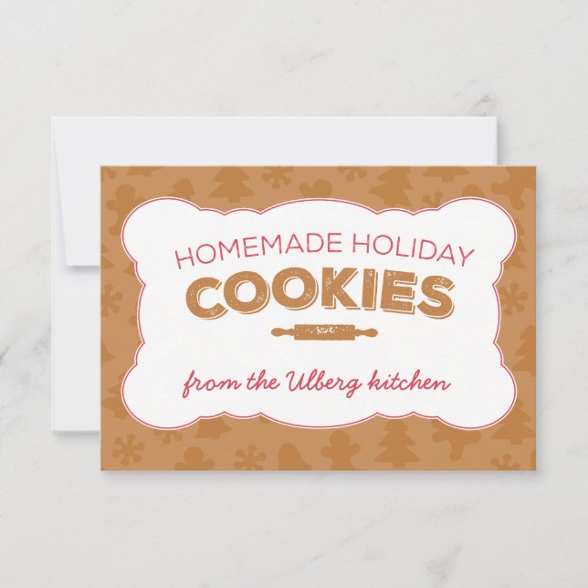 Helgdag Cookies julrecept eller anteckningskort Inbjudningar (Framsida)
