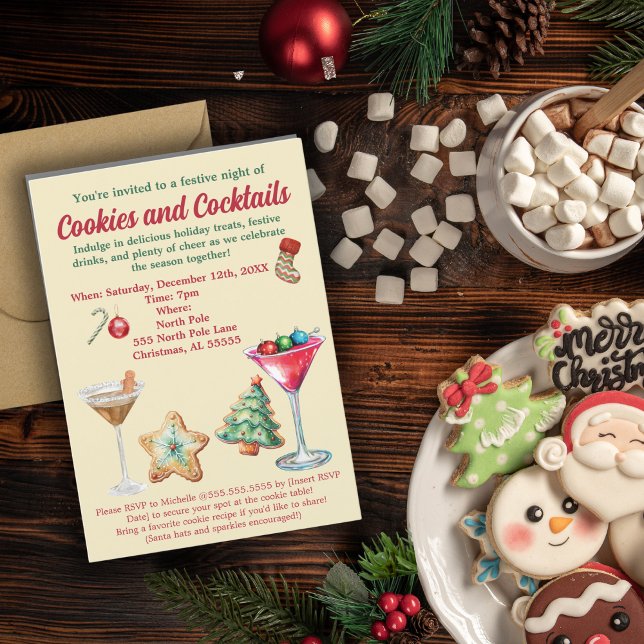 Helgdag Cookies och Cocktails Inbjudningar (Skapare uppladdad)