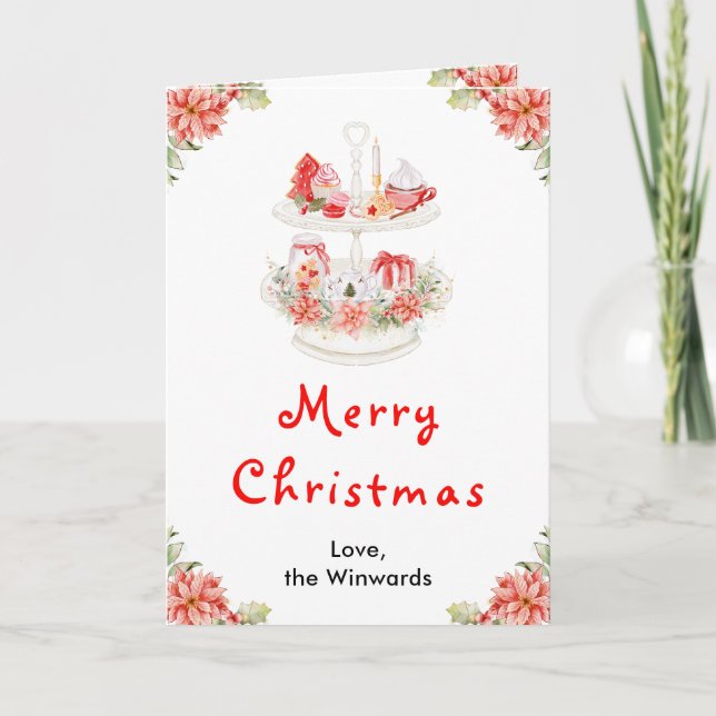 Helgdag Cookies och Cocoa Red God jul Helgkort (Framsida)