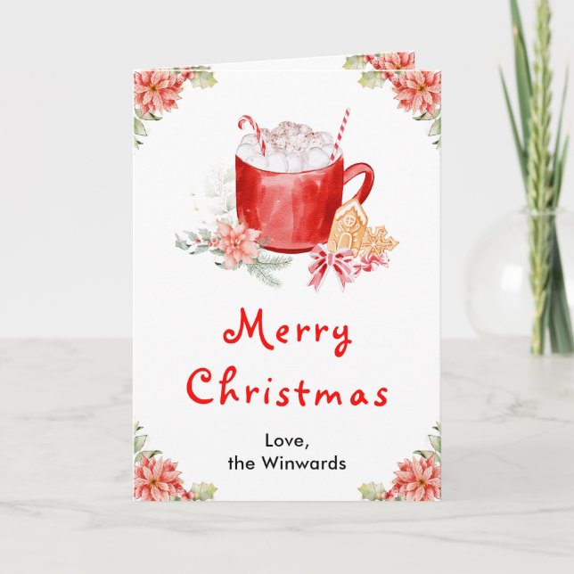 Helgdag Cookies och Cocoa Red God jul Helgkort (Framsida)