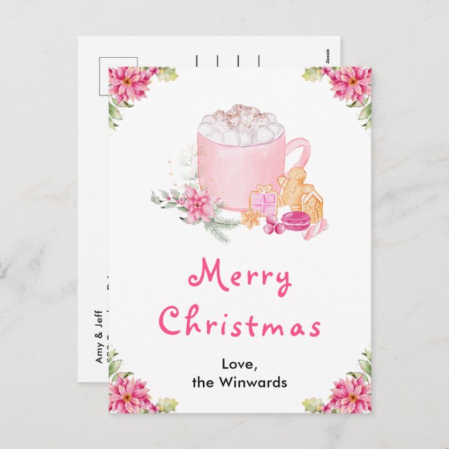 Helgdag Cookies Rosa God jul Helg Vykort (Fram/baksida)