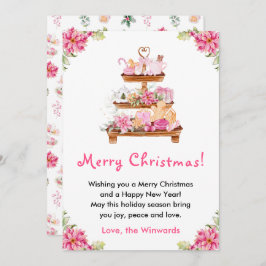 Helgdag Cookies Rosa God jul Julkort