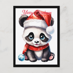 Helgdag Cute Baby Santa Panda jul Vykort
