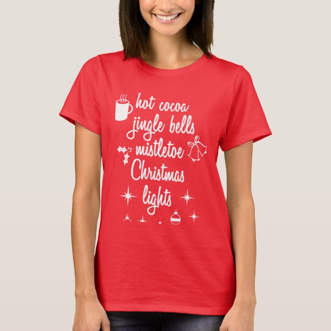 Helgdag Cute Jul Shirt Women Vuxen T Shirt (Framsida)