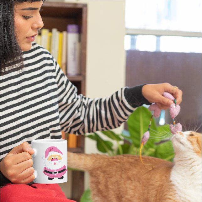 Helgdag Cute rosa Jultomten jul Kaffemugg (Skapare uppladdad)