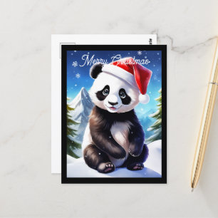 Helgdag Cute Santa Panda jul Vykort