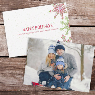 Helgdag Cute Snowflake Whimsical Colorful 1 Photo Julkort