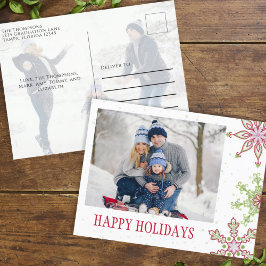 Helgdag Cute Snowflake Whimsical Colorful 2 Photo Helg Vykort