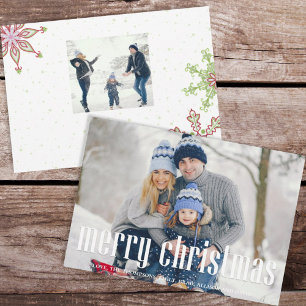 Helgdag Cute Snowflake Whimsical Colorful 2 Photo Julkort