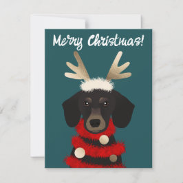 Helgdag Dachshund Julkort