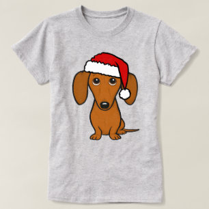 Helgdag Dachshund Santa Cute JulWiener Hund T Shirt