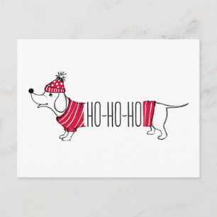 Helgdag Dachsund Ho-Ho-Ho Vykort