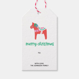 Helgdag Dala Swedish Horse God jul Presentetikett