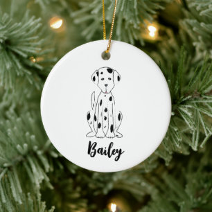 Helgdag Dalmatien Hund Puppy Julgransprydnad Keramik