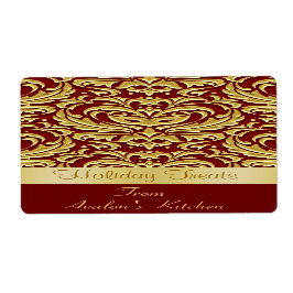 Helgdag Damask Kitchen Treat Baking Label Fraktsedel