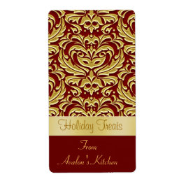 Helgdag Damask Kitchen Treat Baking Label Fraktsedel