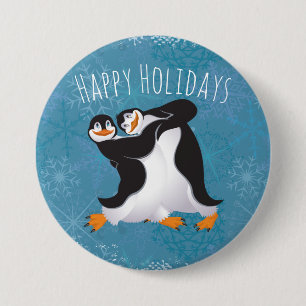 Helgdag Dancing Penguins Button Knapp