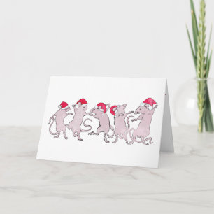 Helgdag Dancing Råttor Card Helgkort