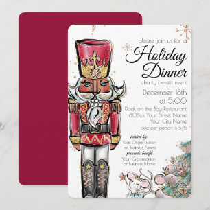 Helgdag Dinner Charity Event Nutcracker-jul Inbjudningar