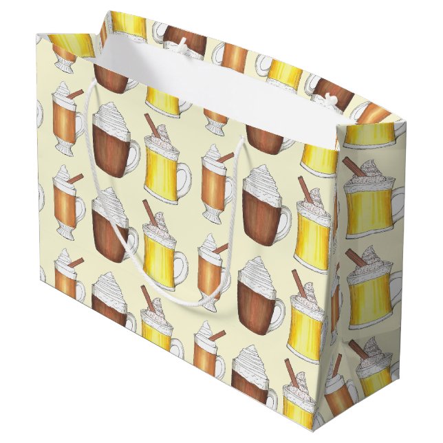 Helgdag Drinks Egg Nog Cocoa Hett Buttered Rum (Baksidan Vinklad)