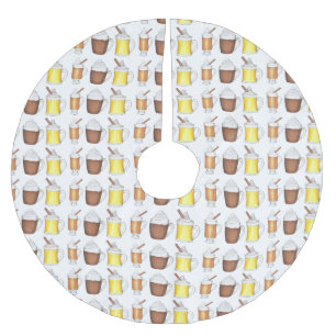 Helgdag Drinks Egg Nog Hett Kakaosmerad rom Julgransmatta Borstad Polyester